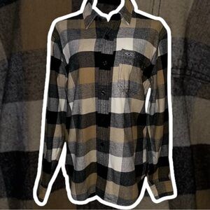 Hollister Men's Plaid Shirt - Black, Gray, Yellow
